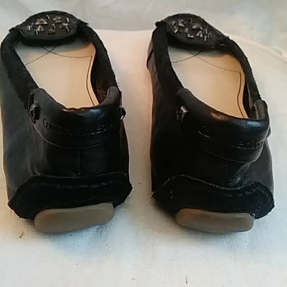 Calvin Klein Jeans black leather moccasins-sz 8 - Picture 5 of 6